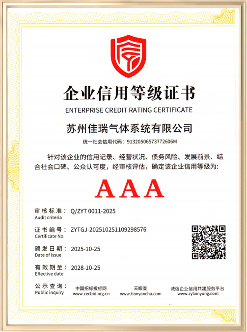 Enterprise Credit Rating Certificate