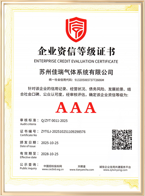 Enterprise Credit Rating Certificate